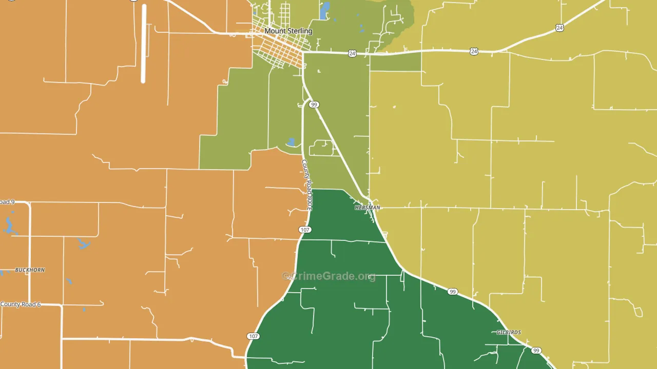 Hersman, IL Map of Murder Rates