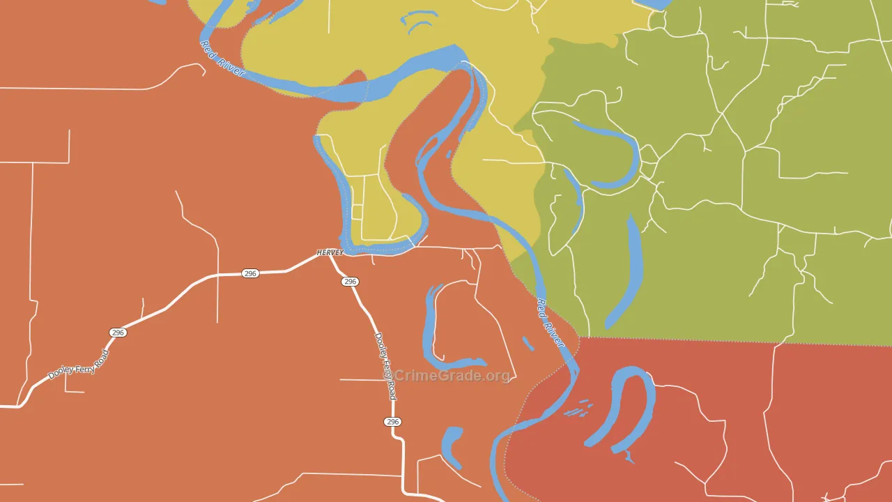 Hervey, AR Map of Murder Rates