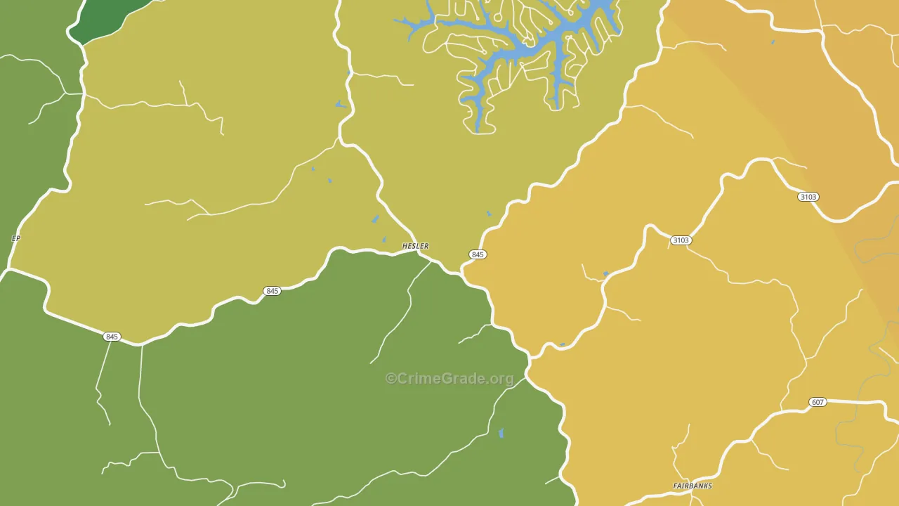 Hesler, KY Map of Murder Rates