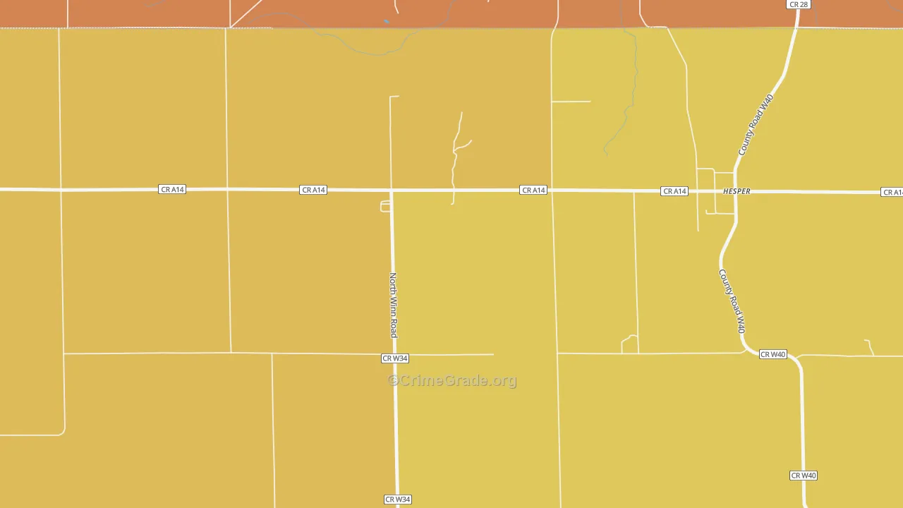Hesper, IA Map of Murder Rates