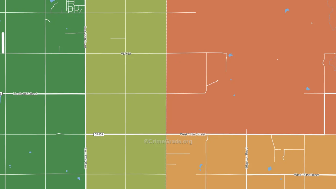 Hesper, KS Map of Murder Rates