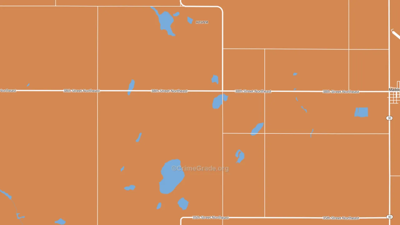 Hesper, ND Map of Murder Rates