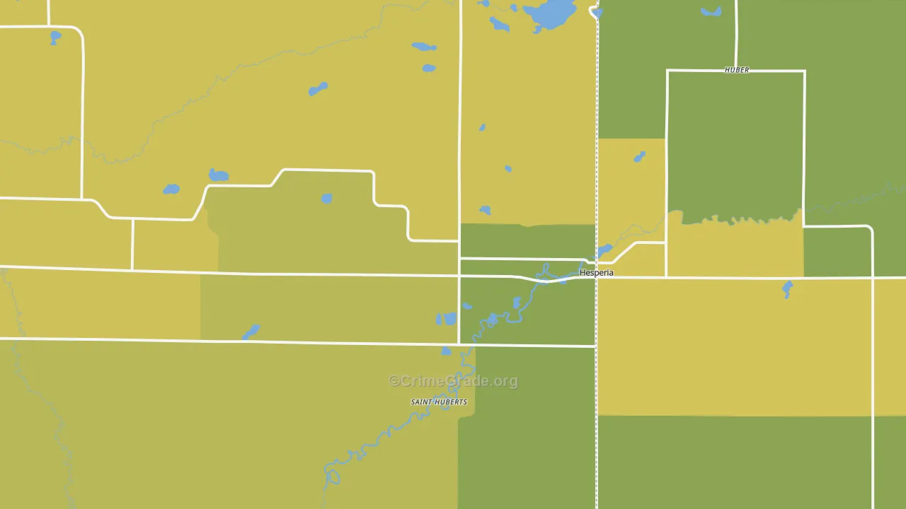 Hesperia, MI Map of Murder Rates