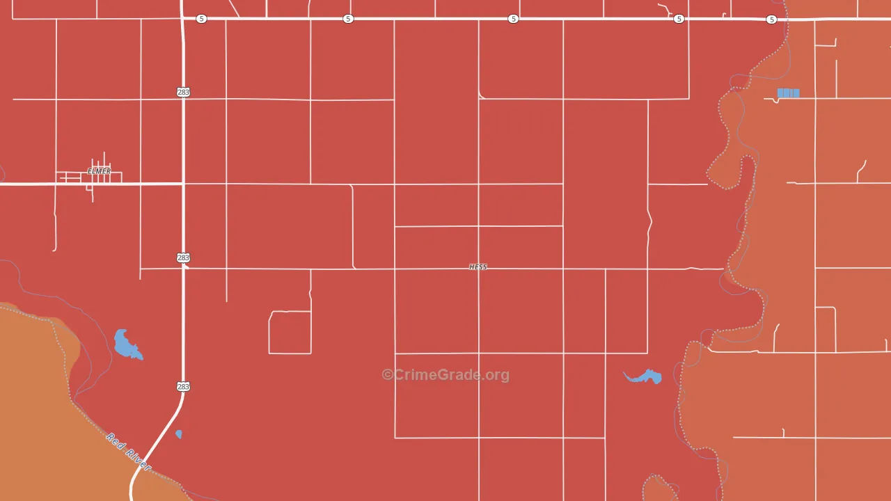 Hess, OK Map of Murder Rates
