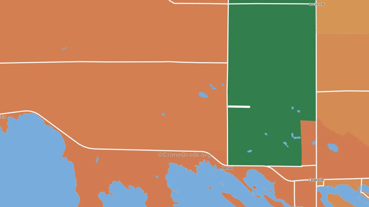 Hessel, MI Map of Murder Rates