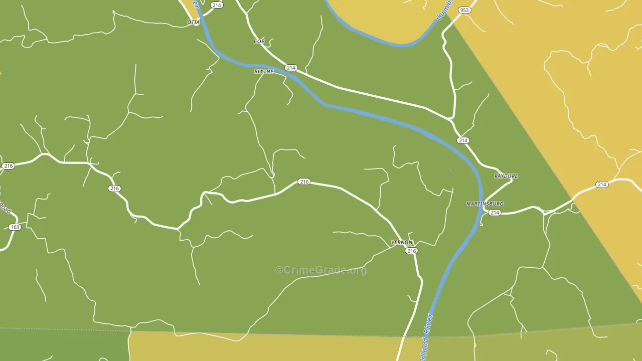 Hestand, KY Map of Murder Rates