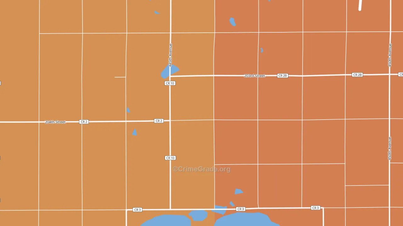Hetland, SD Map of Murder Rates