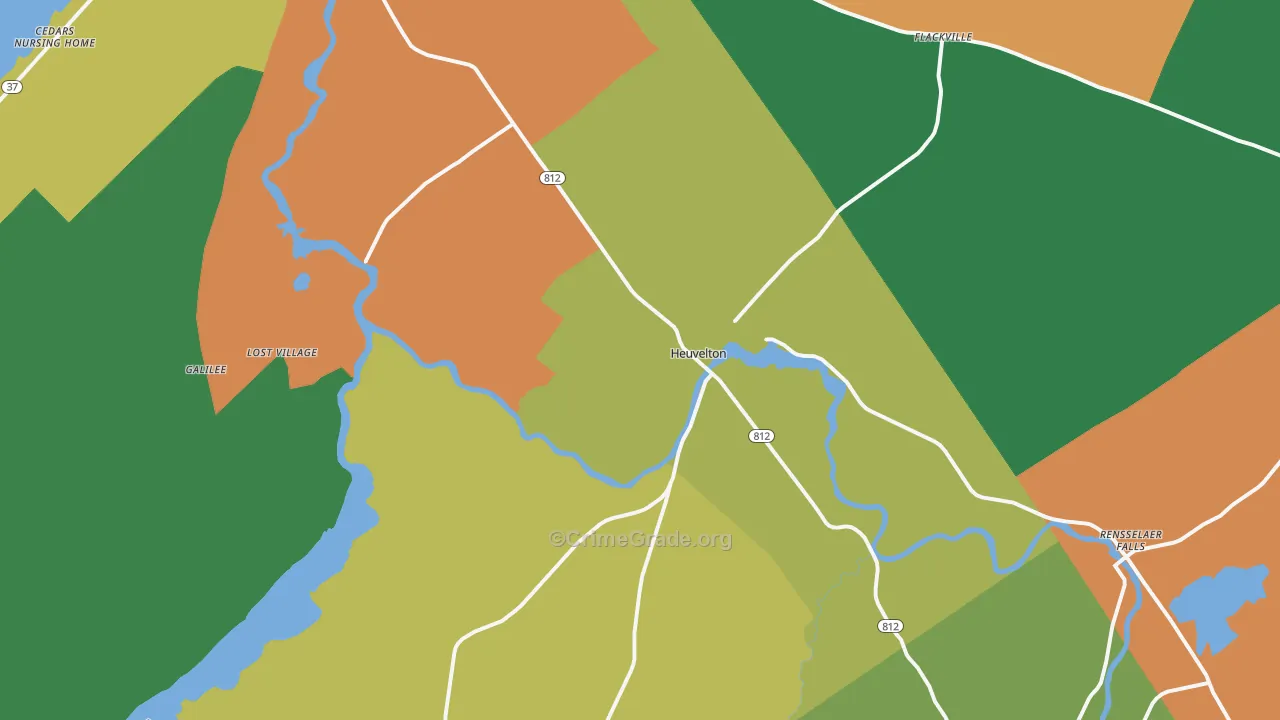 Heuvelton, NY Map of Murder Rates