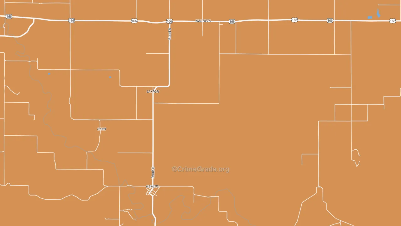 Hewins, KS Map of Murder Rates