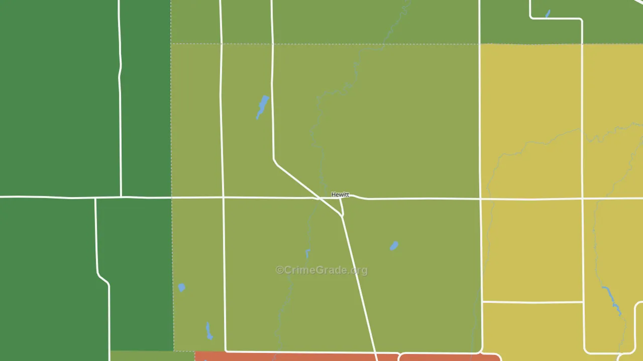 Hewitt, MN Map of Murder Rates