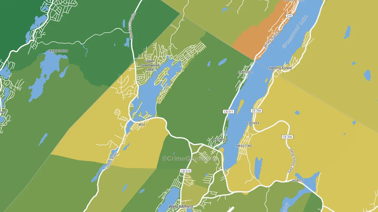 Hewitt, NJ Map of Murder Rates