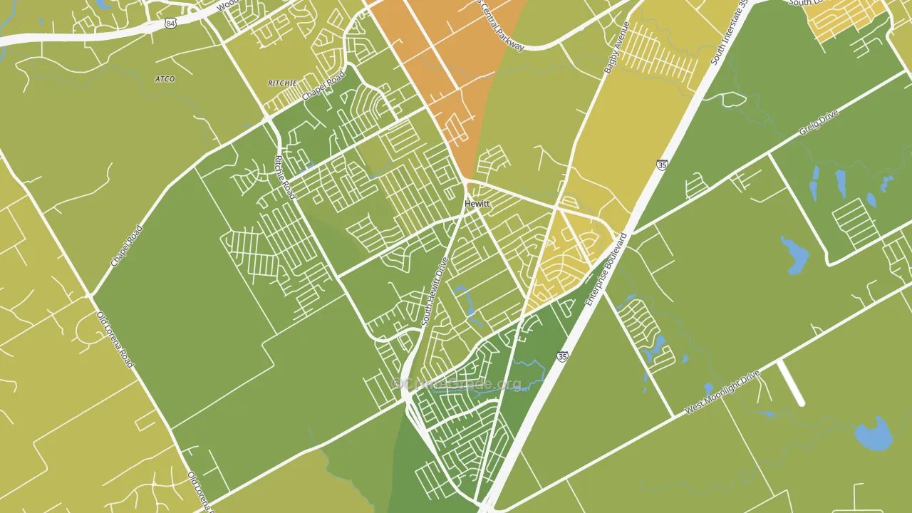 Hewitt, TX Map of Murder Rates