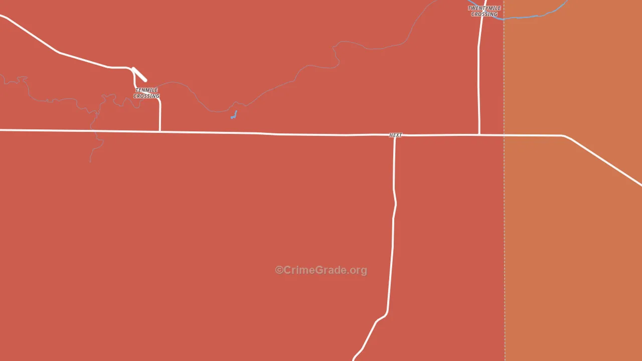 Hext, TX Map of Murder Rates