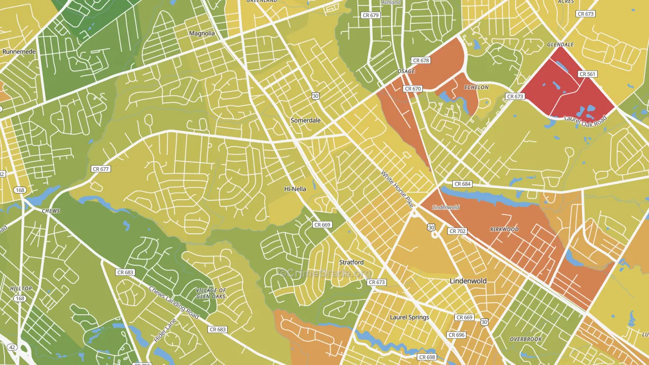 Hi-Nella, NJ Map of Murder Rates