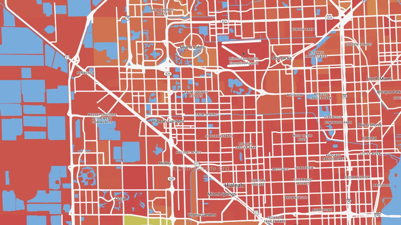 Hialeah, FL Map of Murder Rates