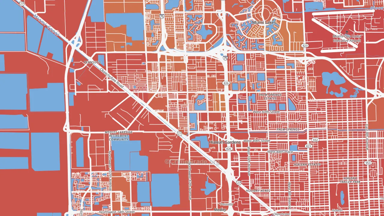Hialeah Gardens, FL Map of Murder Rates
