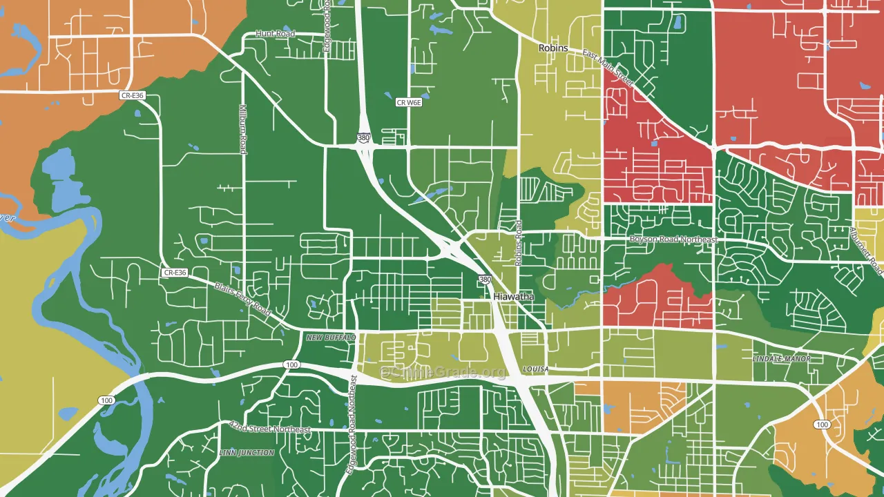 Hiawatha, IA Map of Murder Rates