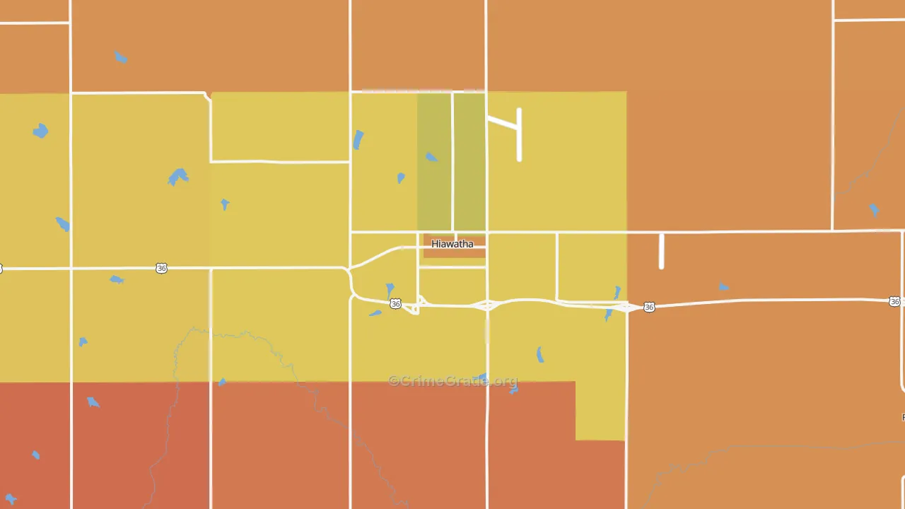 Hiawatha, KS Map of Murder Rates