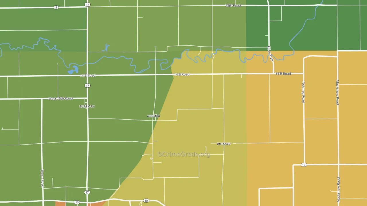 Hibbard, IN Map of Murder Rates
