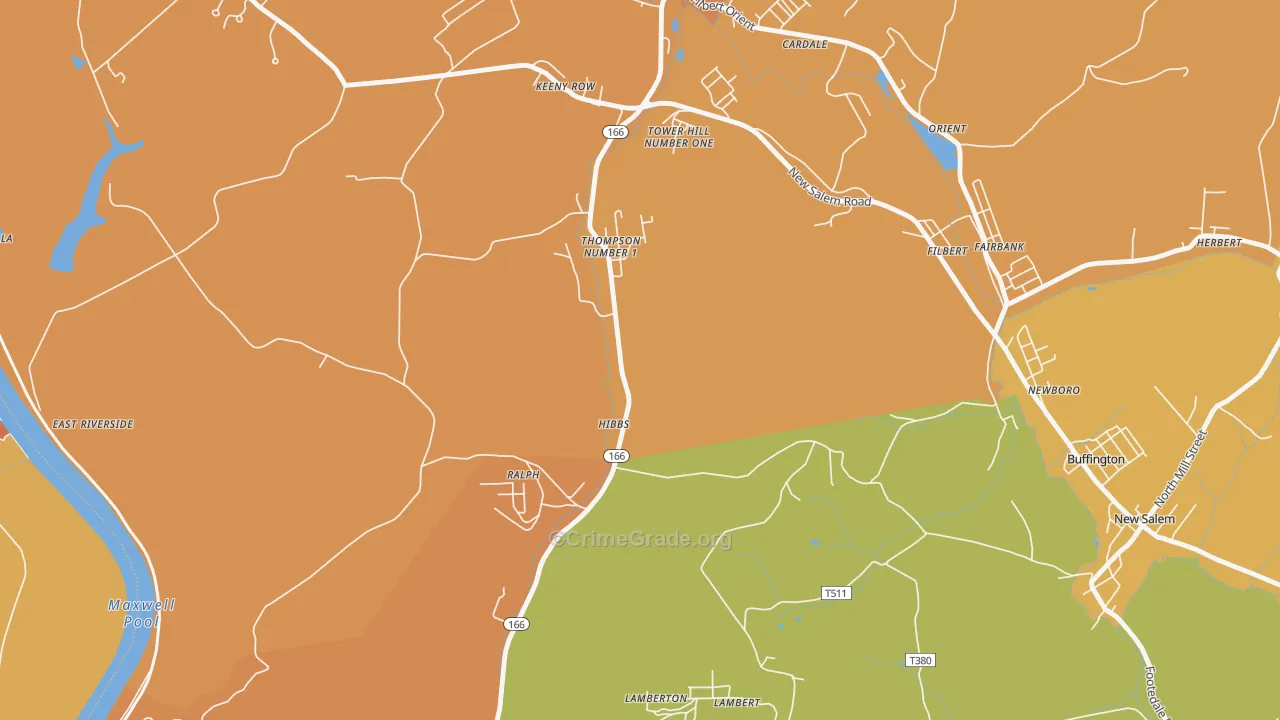 Hibbs, PA Map of Murder Rates