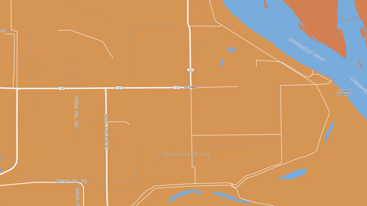 Hickman, AR Map of Murder Rates