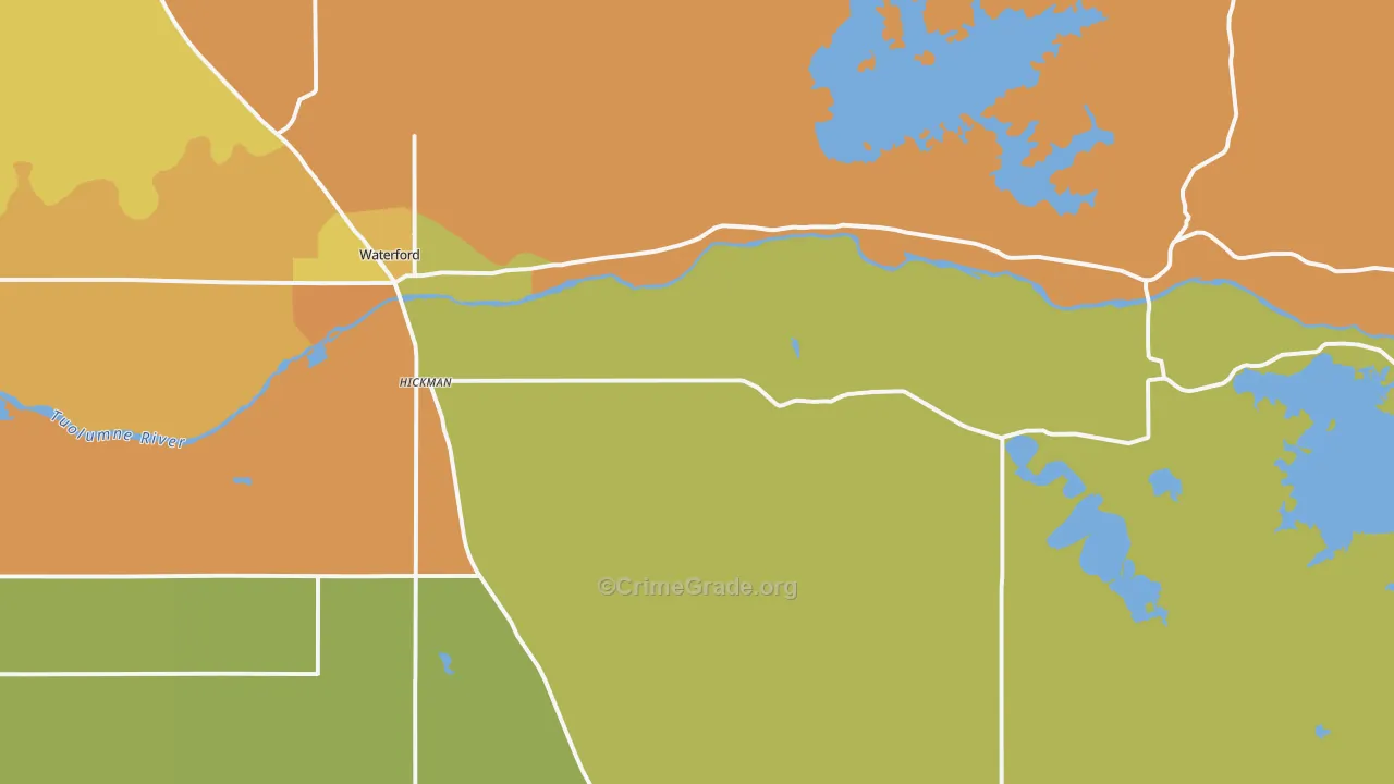 Hickman, CA Map of Murder Rates