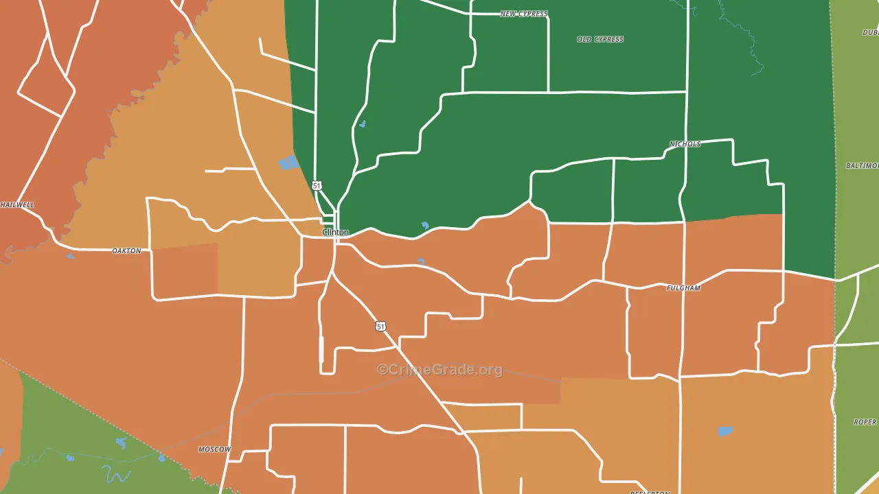Hickman County, KY Map of Murder Rates