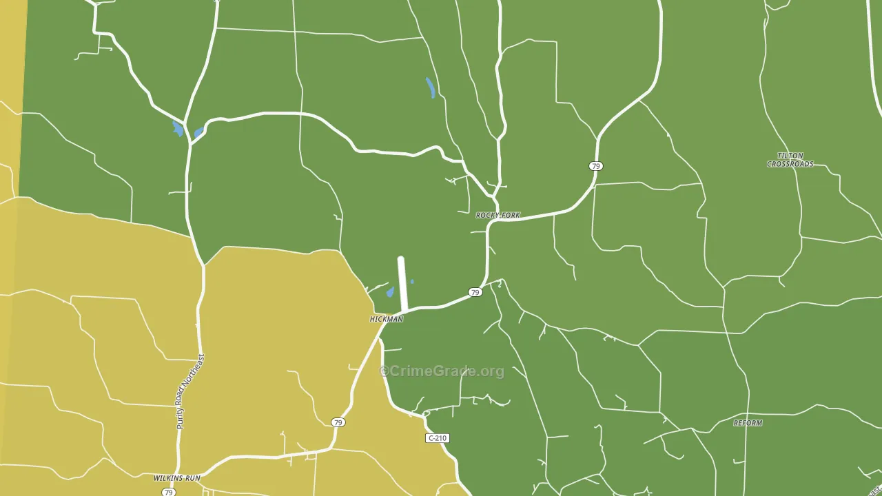 Hickman, OH Map of Murder Rates