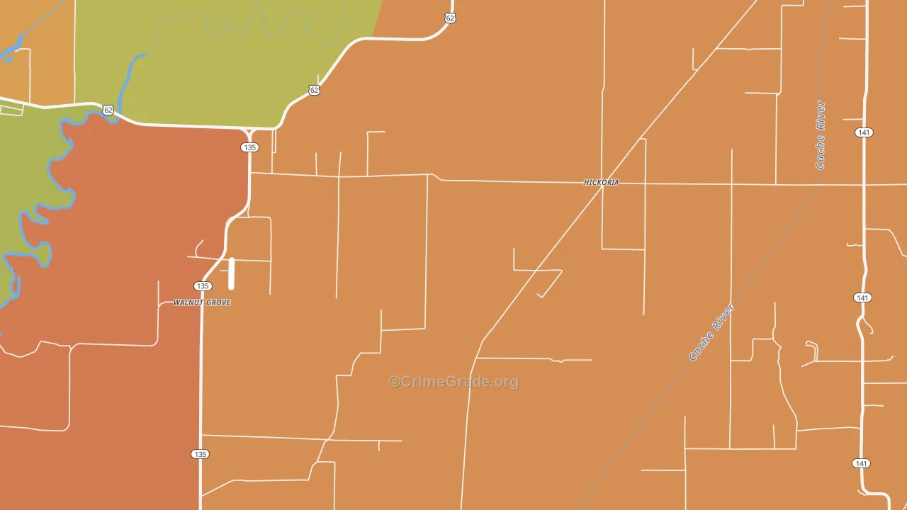 Hickoria, AR Map of Murder Rates