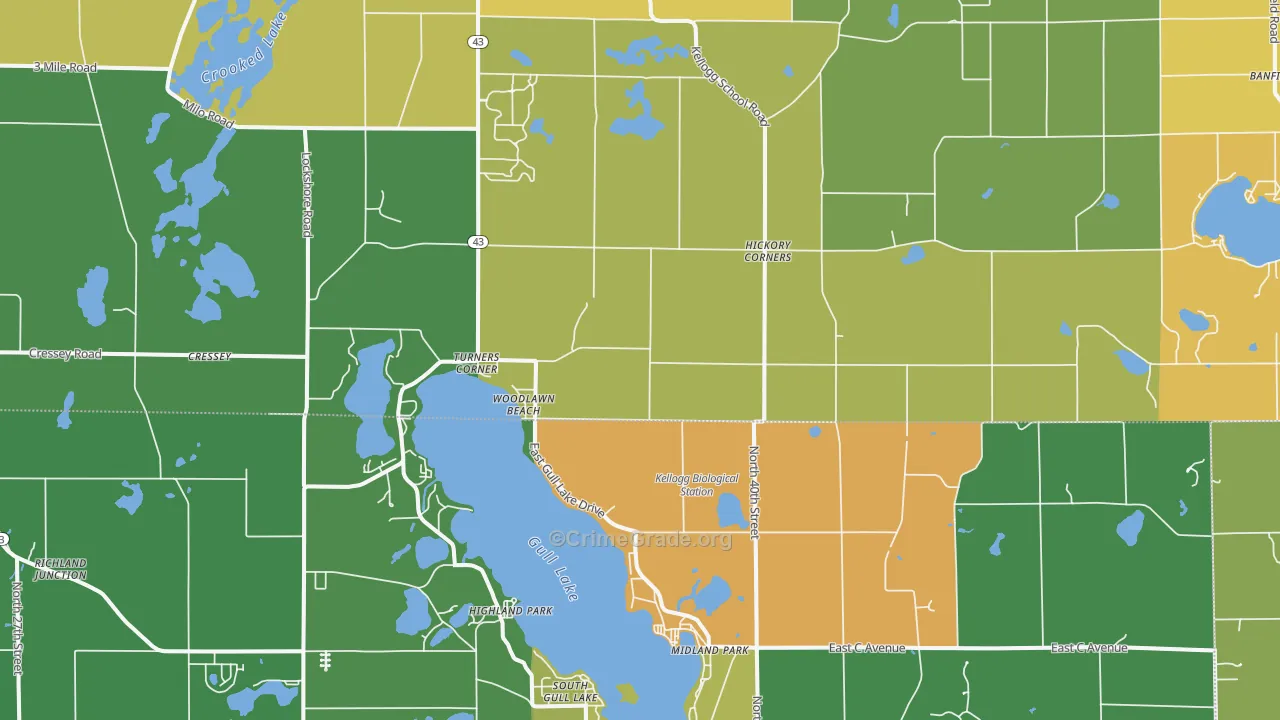 Hickory Corners, MI Map of Murder Rates
