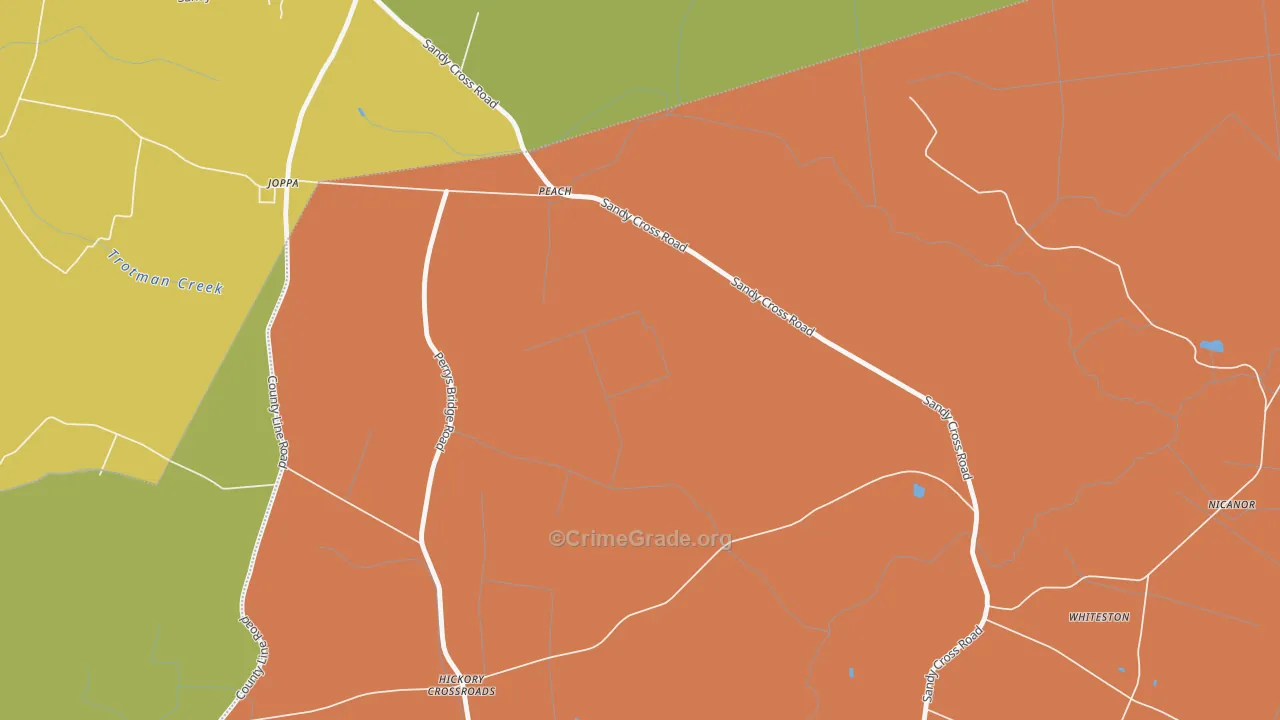 Hickory Crossroads, NC Map of Murder Rates
