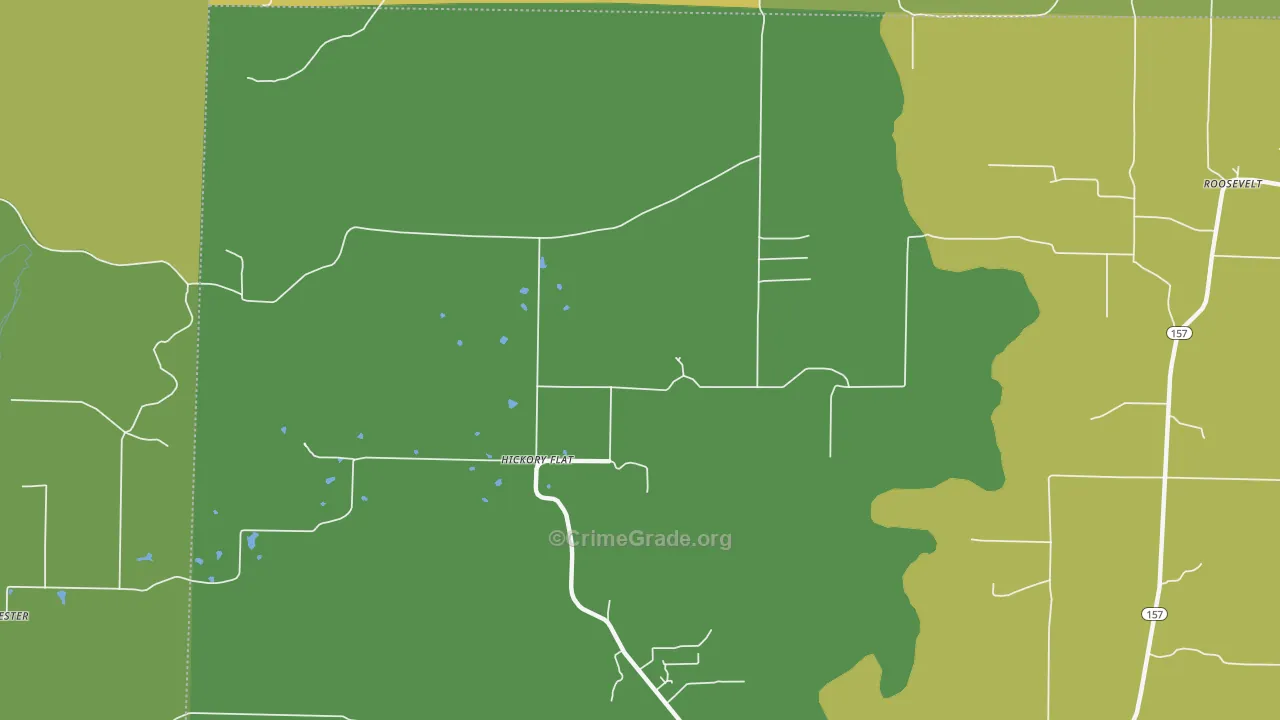 Hickory Flat, AR Map of Murder Rates