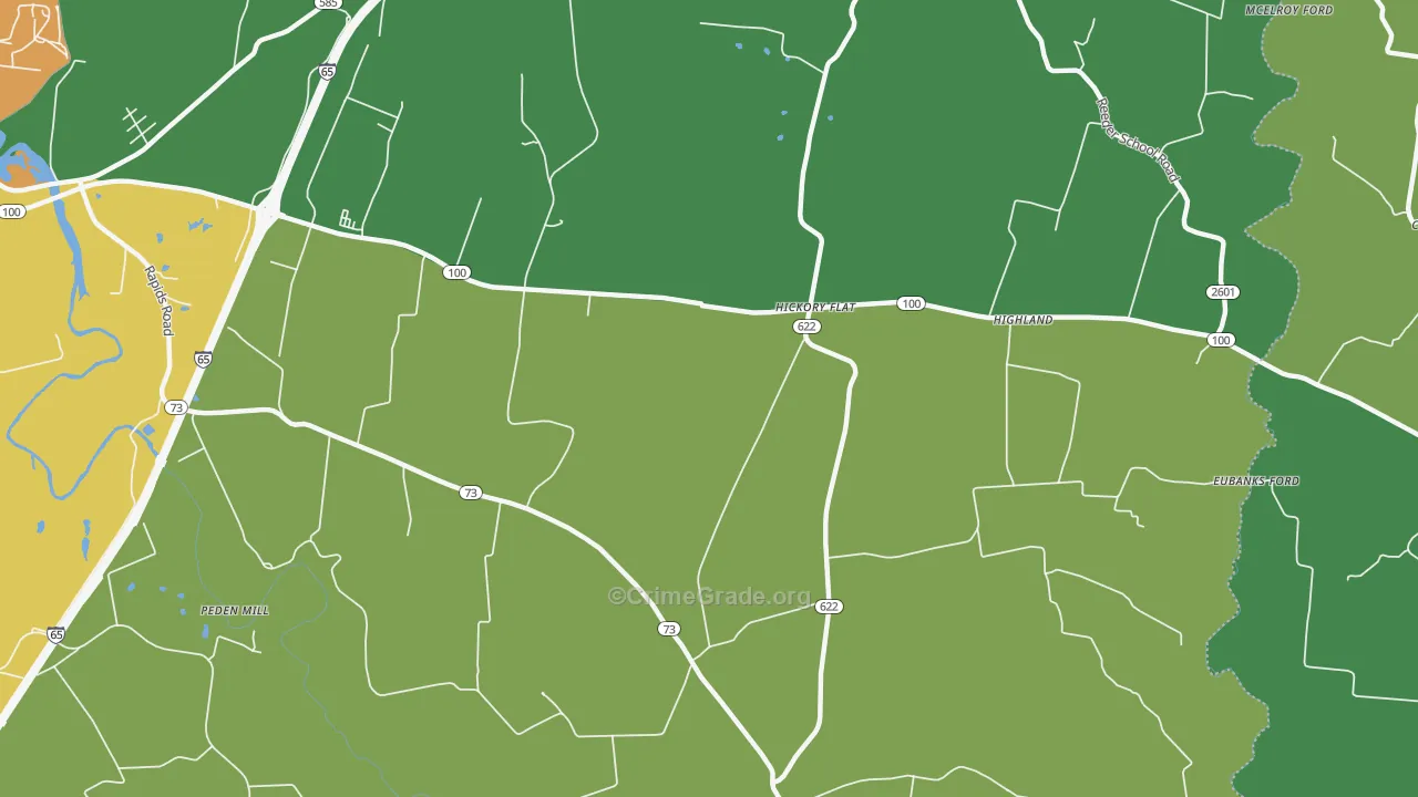 Hickory Flat, KY Map of Murder Rates