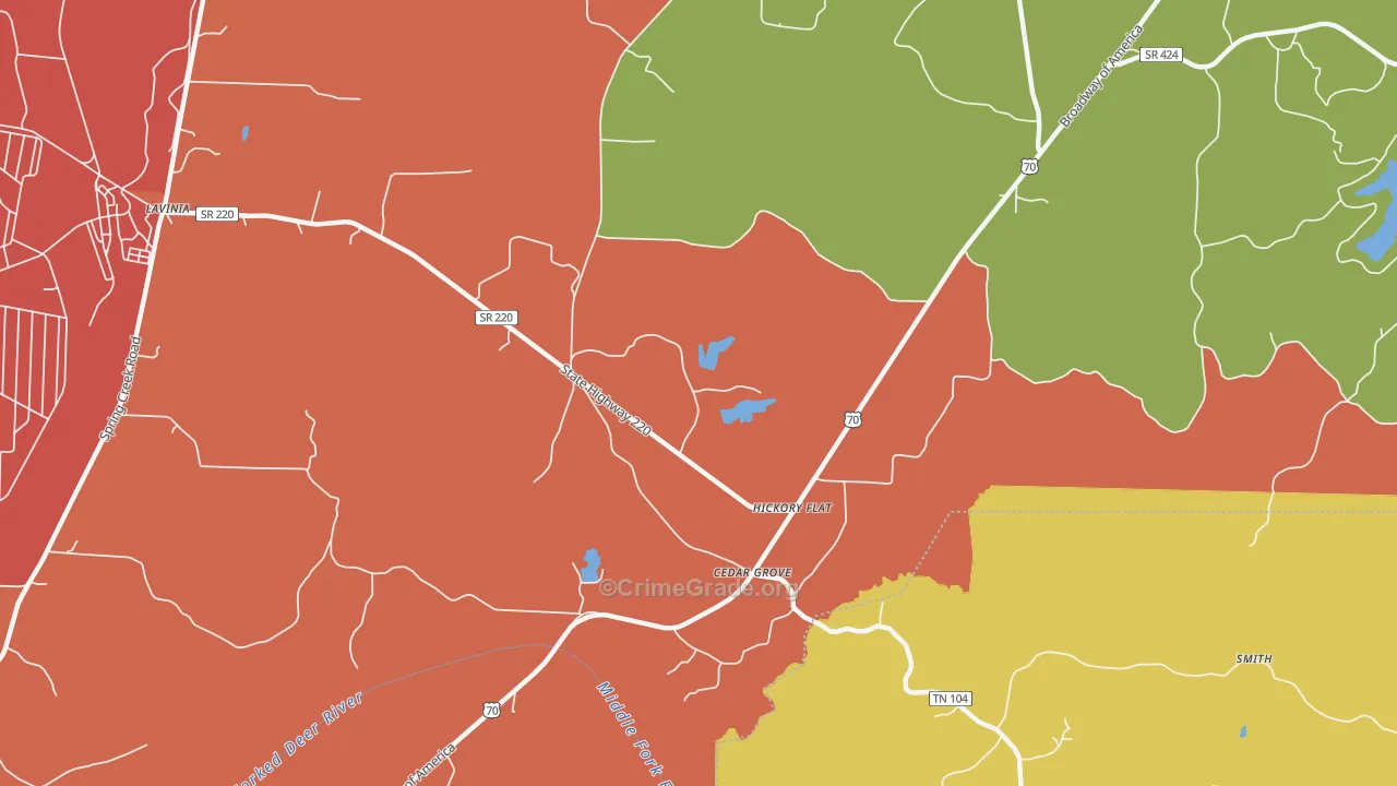 Hickory Flat, TN Map of Murder Rates
