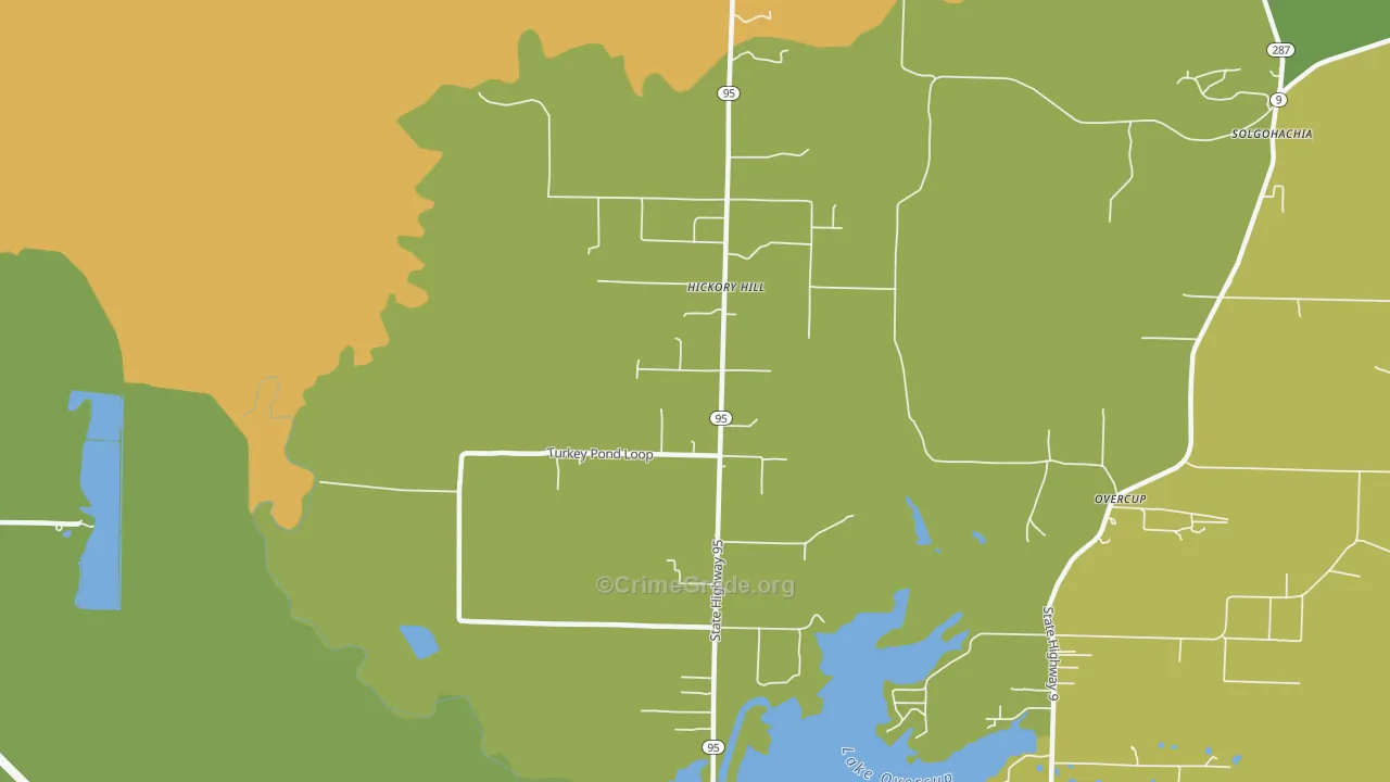 Hickory Hill, AR Map of Murder Rates