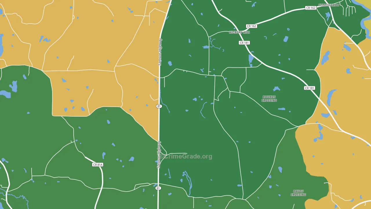 Hickory Hill, FL Map of Murder Rates