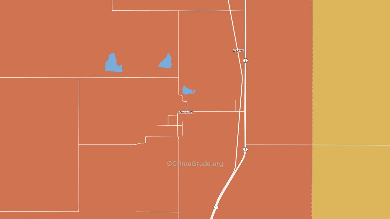 Hickory, OK Map of Murder Rates