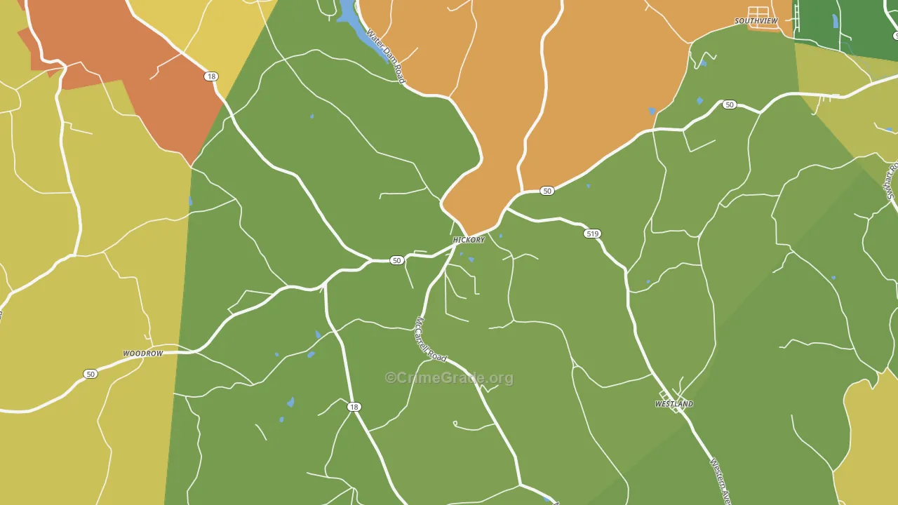 Hickory, PA Map of Murder Rates