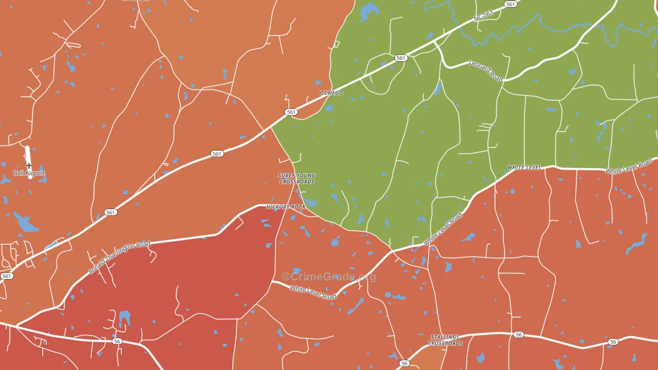 Hickory Rock, NC Map of Murder Rates