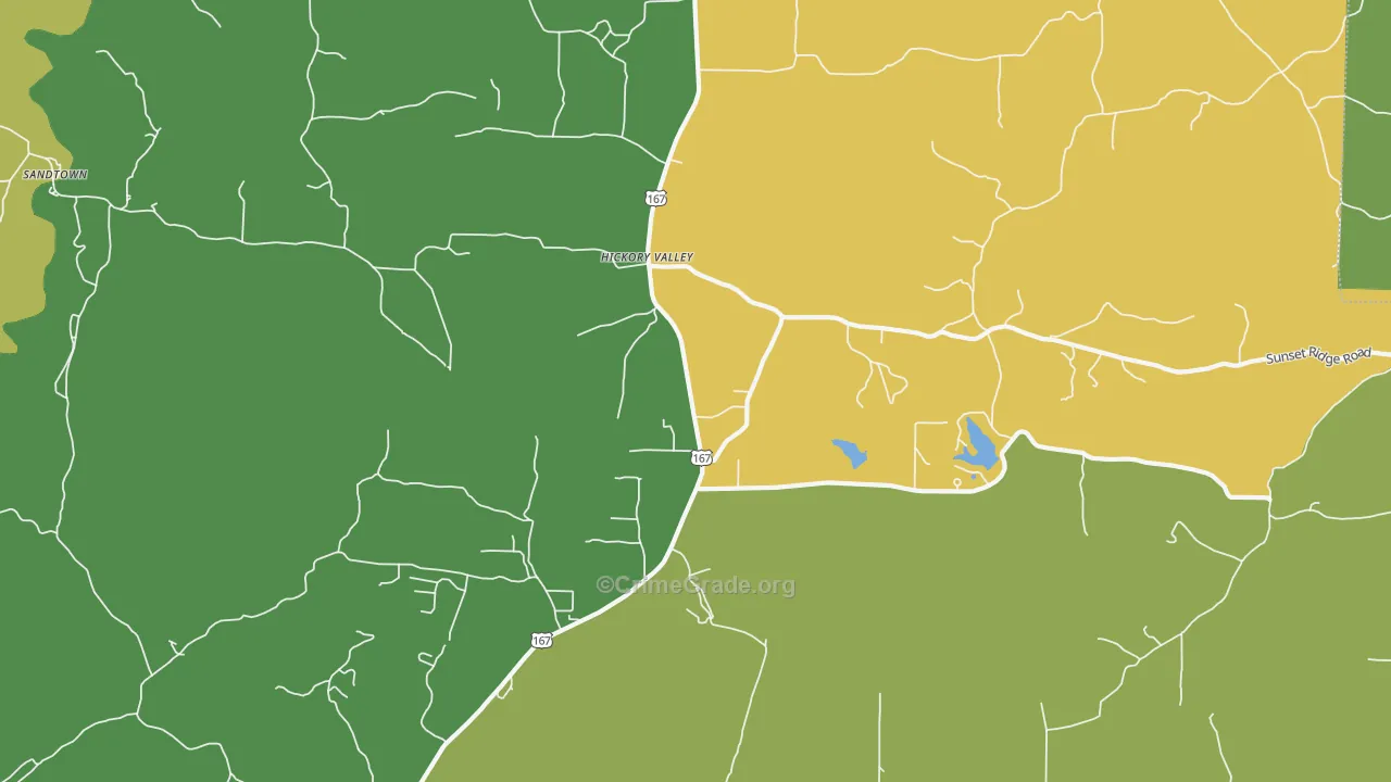 Hickory Valley, AR Map of Murder Rates