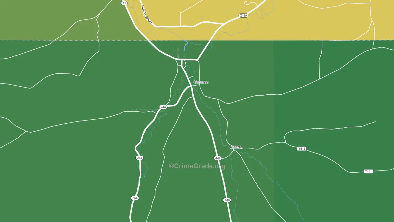 Hickox, PA Map of Murder Rates