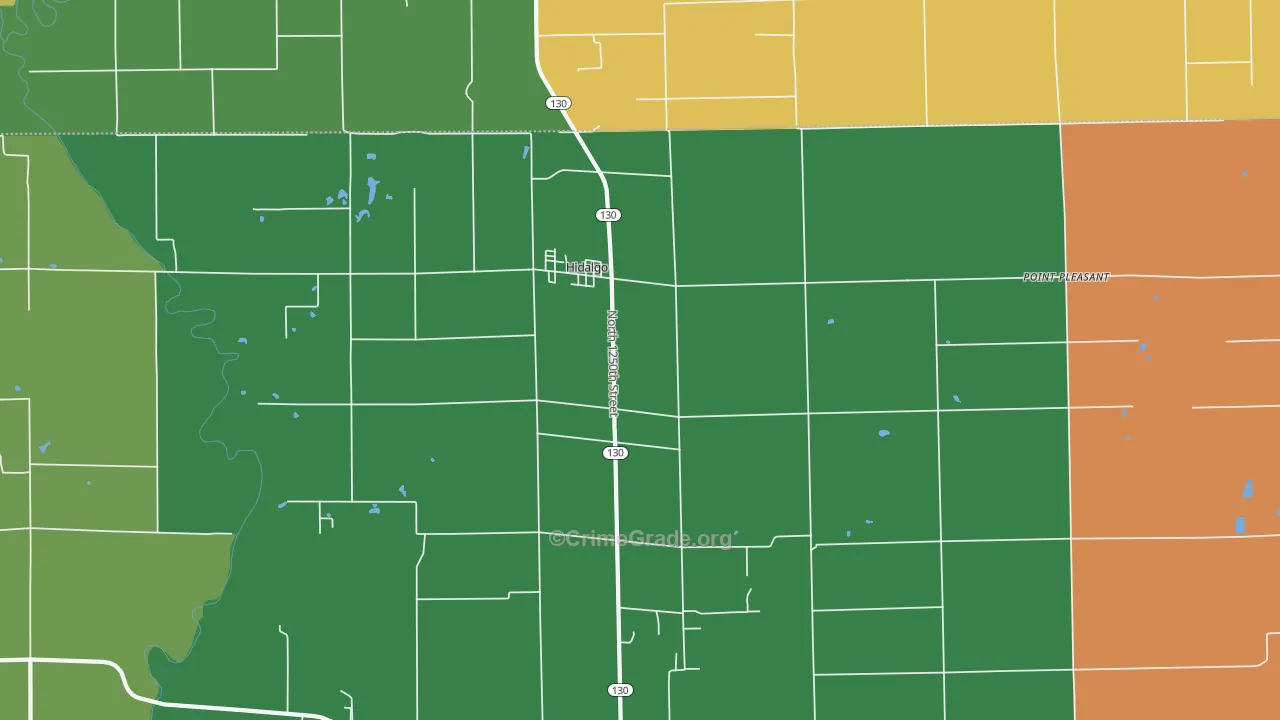Hidalgo, IL Map of Murder Rates