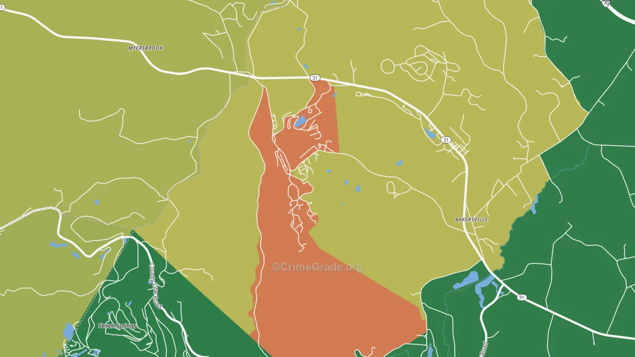 Hidden Valley, PA Map of Murder Rates