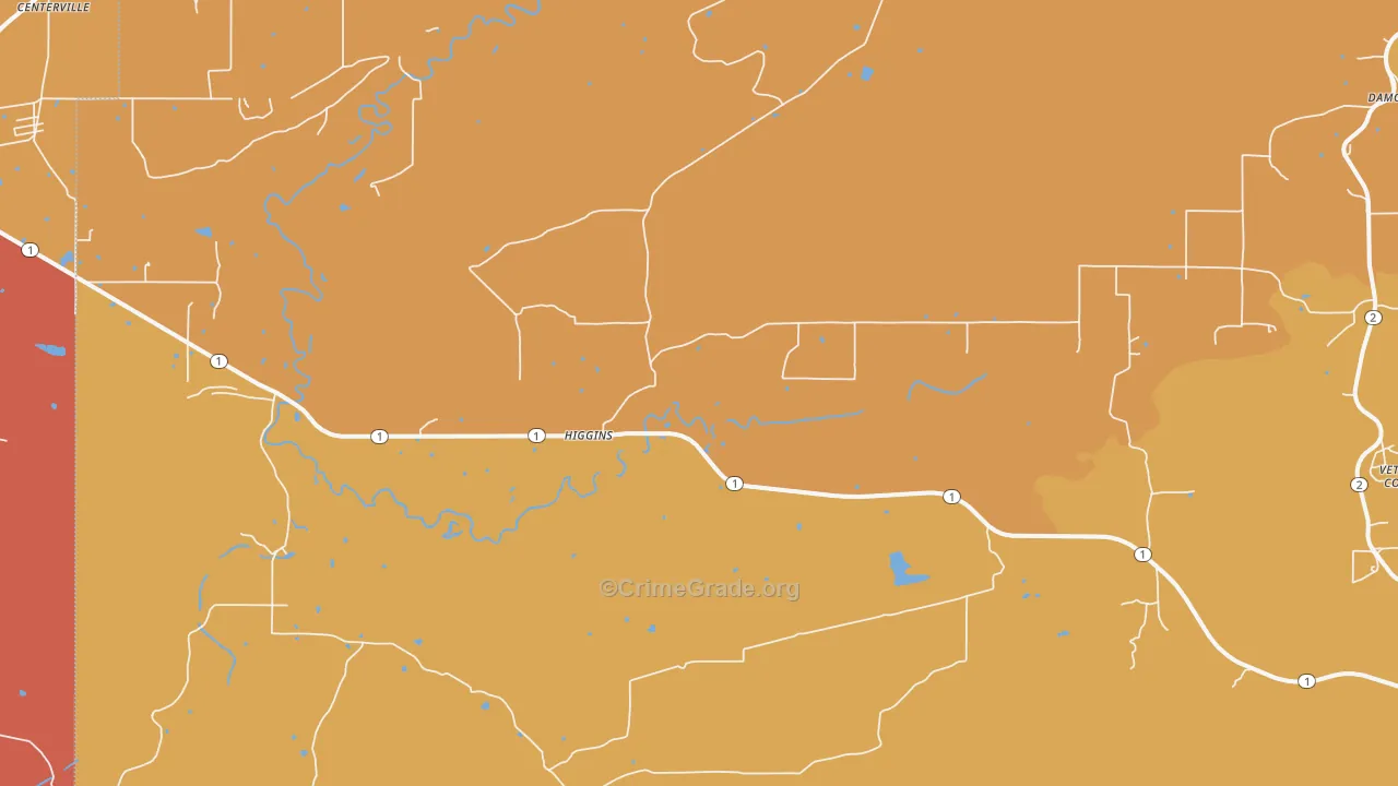 Higgins, OK Map of Murder Rates