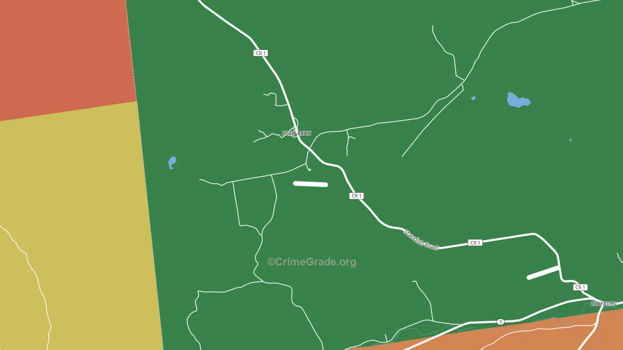 High Bank, NY Map of Murder Rates