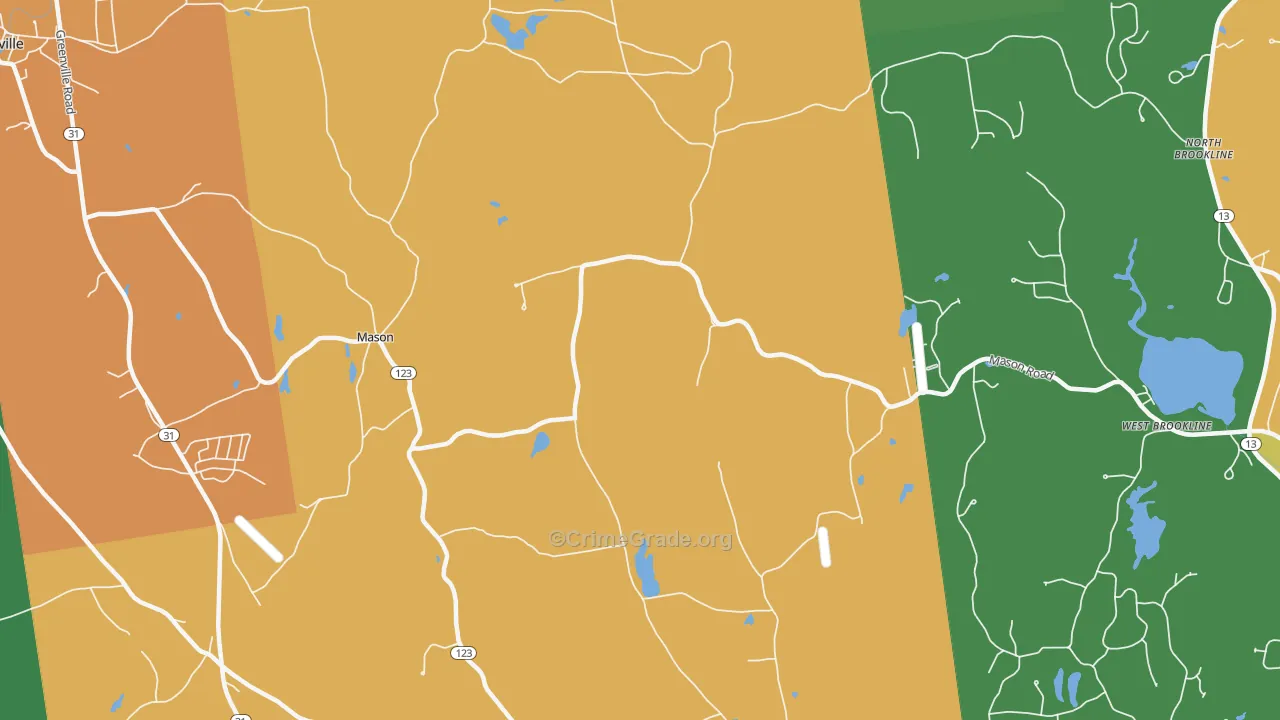 High Bridge, NH Map of Murder Rates
