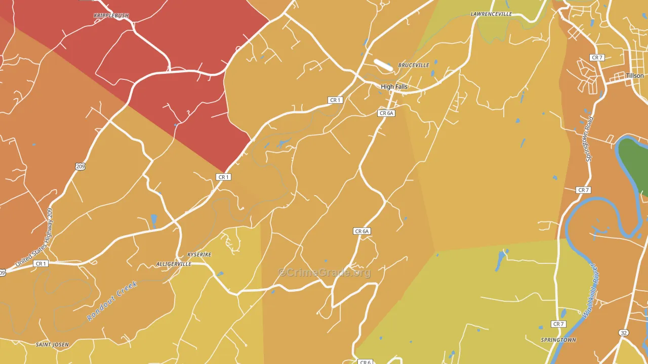 High Falls, NY Map of Murder Rates