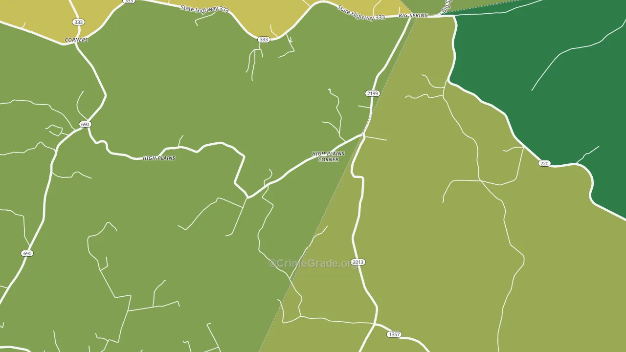 High Plains, KY Map of Murder Rates