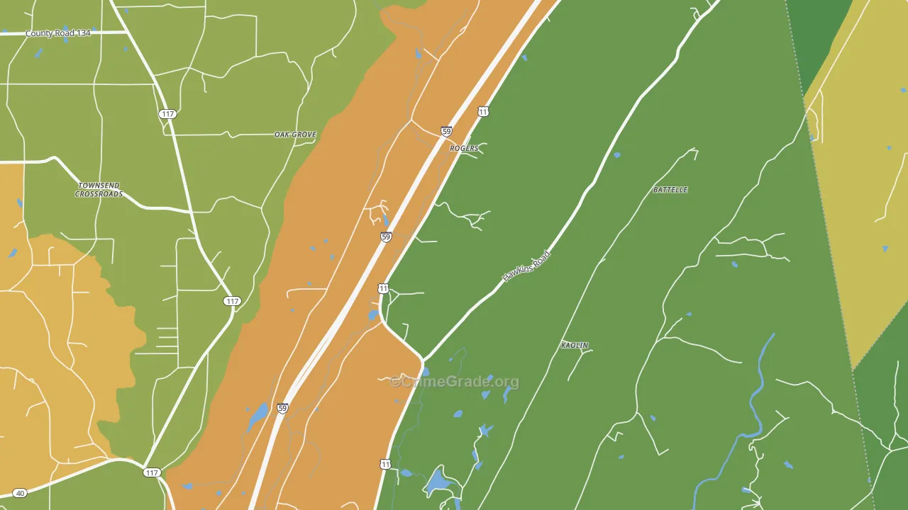 High Point, AL Map of Murder Rates