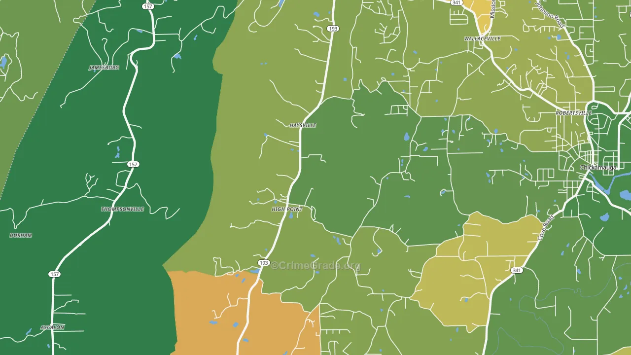 High Point, GA Map of Murder Rates